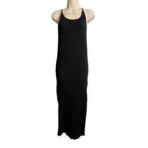 Love By Gap Tank Dress Womens Small Gray Ribbed Knit Scoop Neck Maxi Casual